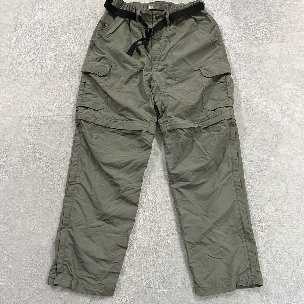 REI CO-OP Sahara Convertible Pants Men M 30L‎ Cargo Belted Outdoors Hiking